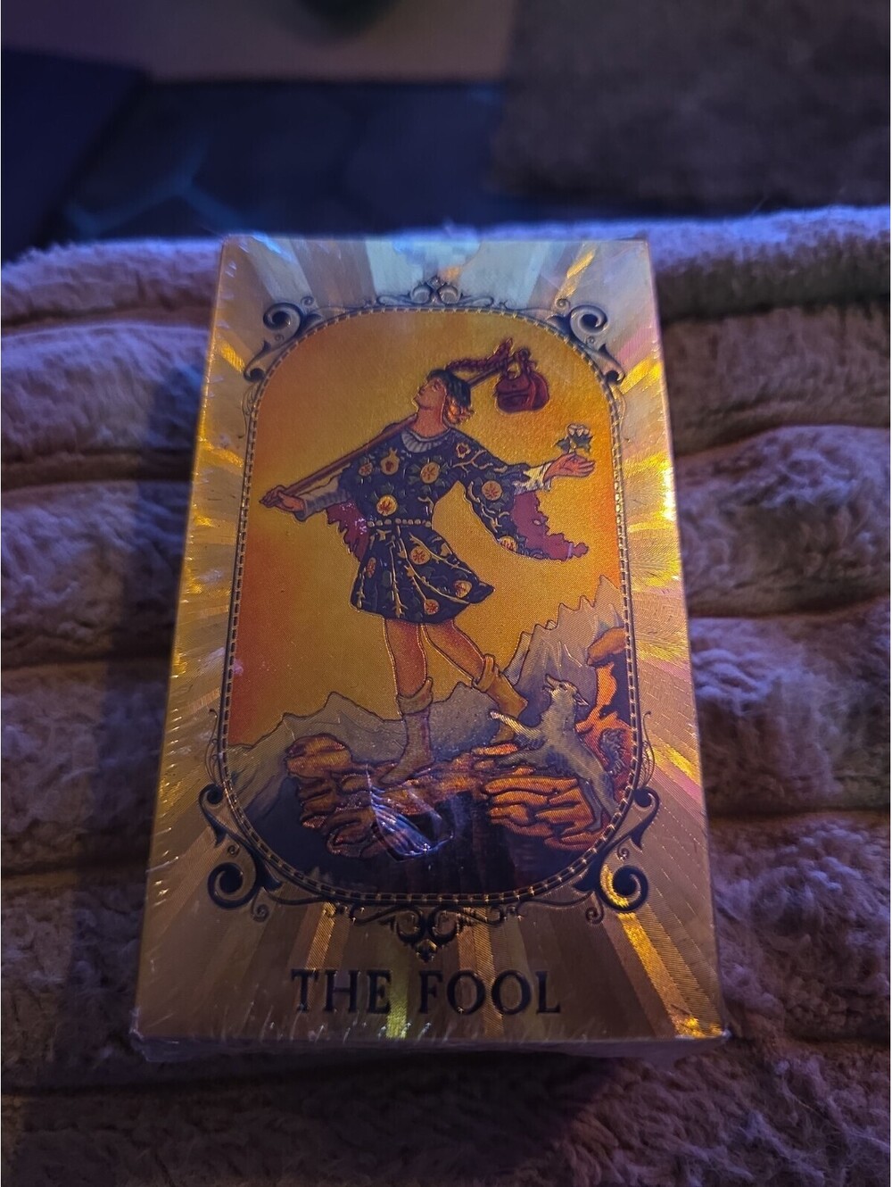 Gold Foil Tarot Cards Color Printed PVC Waterproof Include Instruction Manual